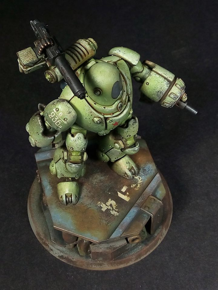 Kastelan Robot (Soviet dieselpunk) - My, Miniature, Warhammer 40k, Modeling, Longpost