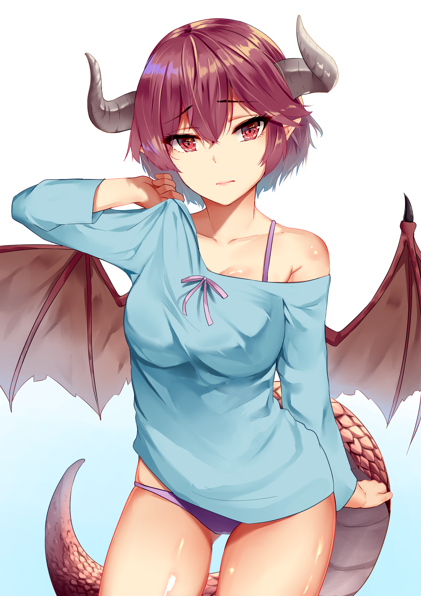 Art Morning. Horns. Wings. - Anime Art, Аниме, Shingeki No Bahamut, Grea