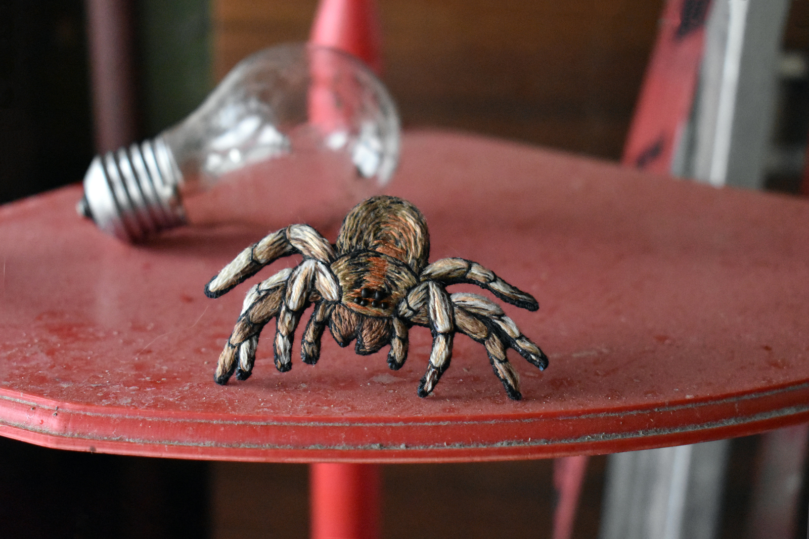 Spiders - My, Needlework without process, Arachnophobia, Spider, Brooch, With your own hands, Attic, Gloomy, Longpost