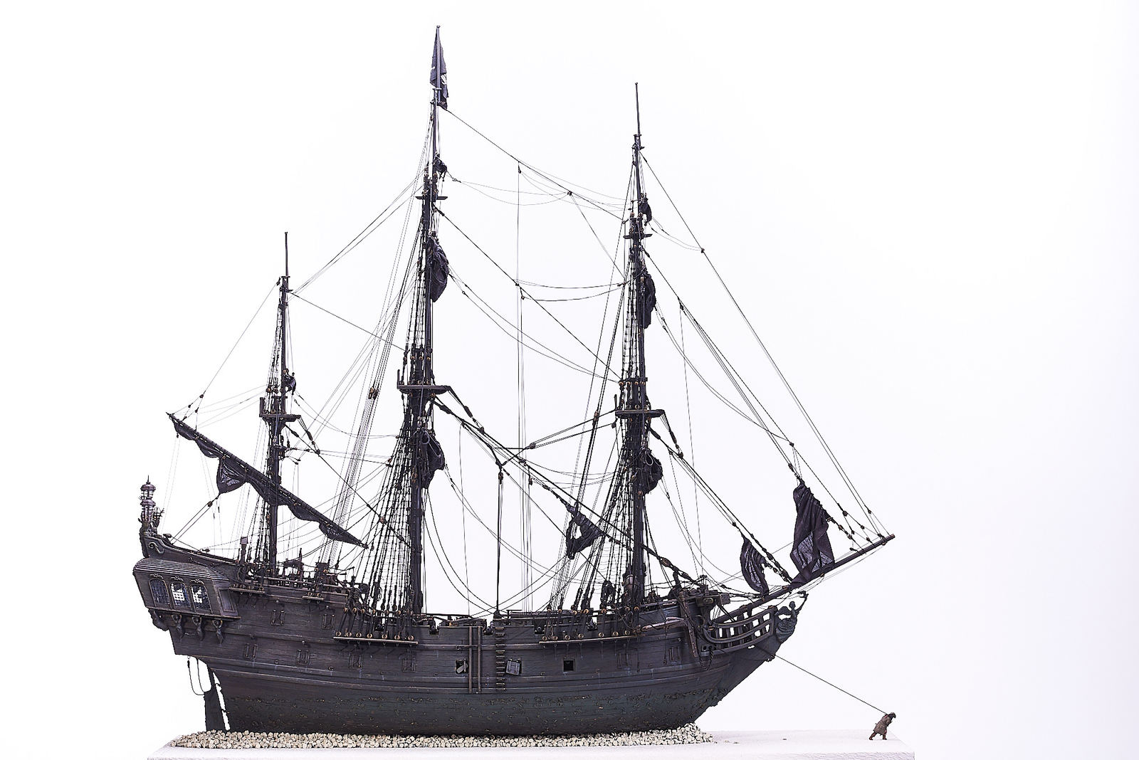 How the Black Pearl (in Davy Jones' cache) model was built. Part 7 - My, Black Pearl, Pirates of the Caribbean, Handmade, Wood products, Stand modeling, Longpost