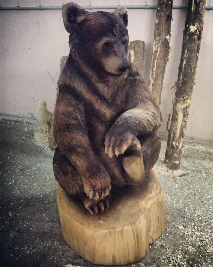 Chainsaw carving - The Bears, Woodworking, The photo