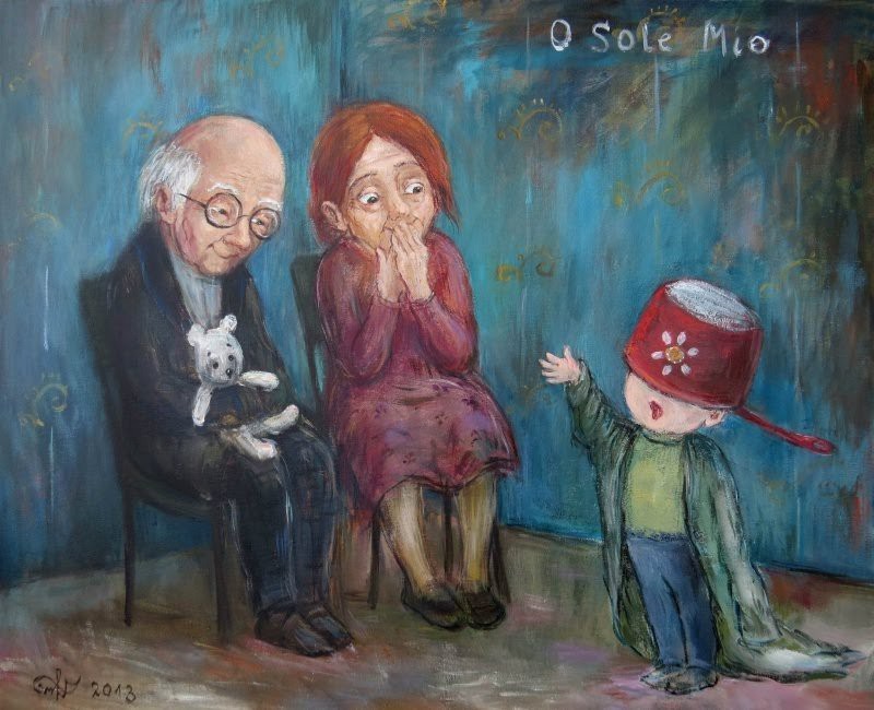 When childhood doesn't go away - Painting, Painting, Children, Animals, Longpost