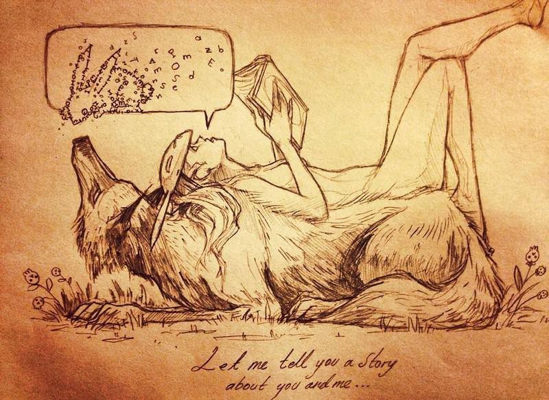 The story of the rabbit girl and the star wolf - Art, Drawing, A selection, Longpost