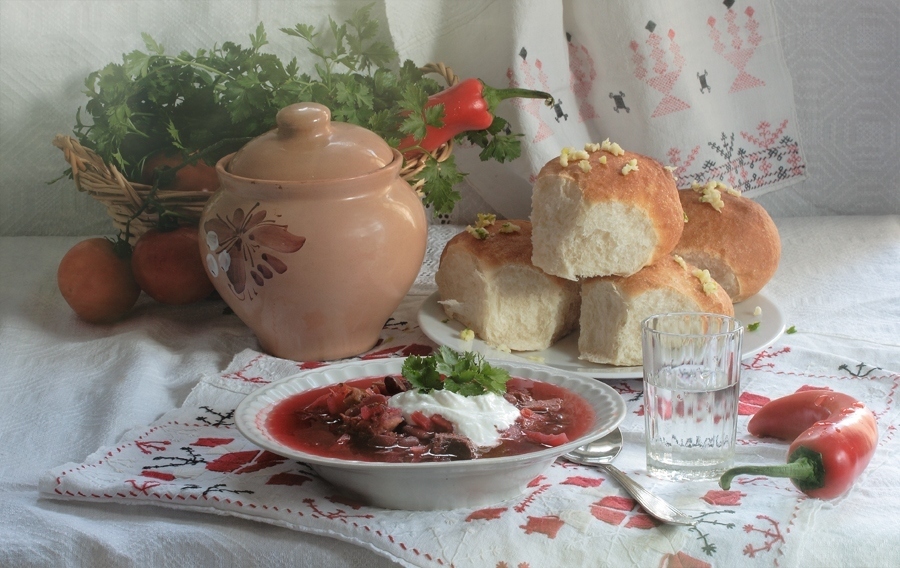 Today there will be no Western food porn, today is the Day of Ukrainian aggression against Russian salivary glands!!! - Dinner, Borsch, Ukrainian cuisine, Foodporn, A selection, Mens food, Longpost, Men's cooking