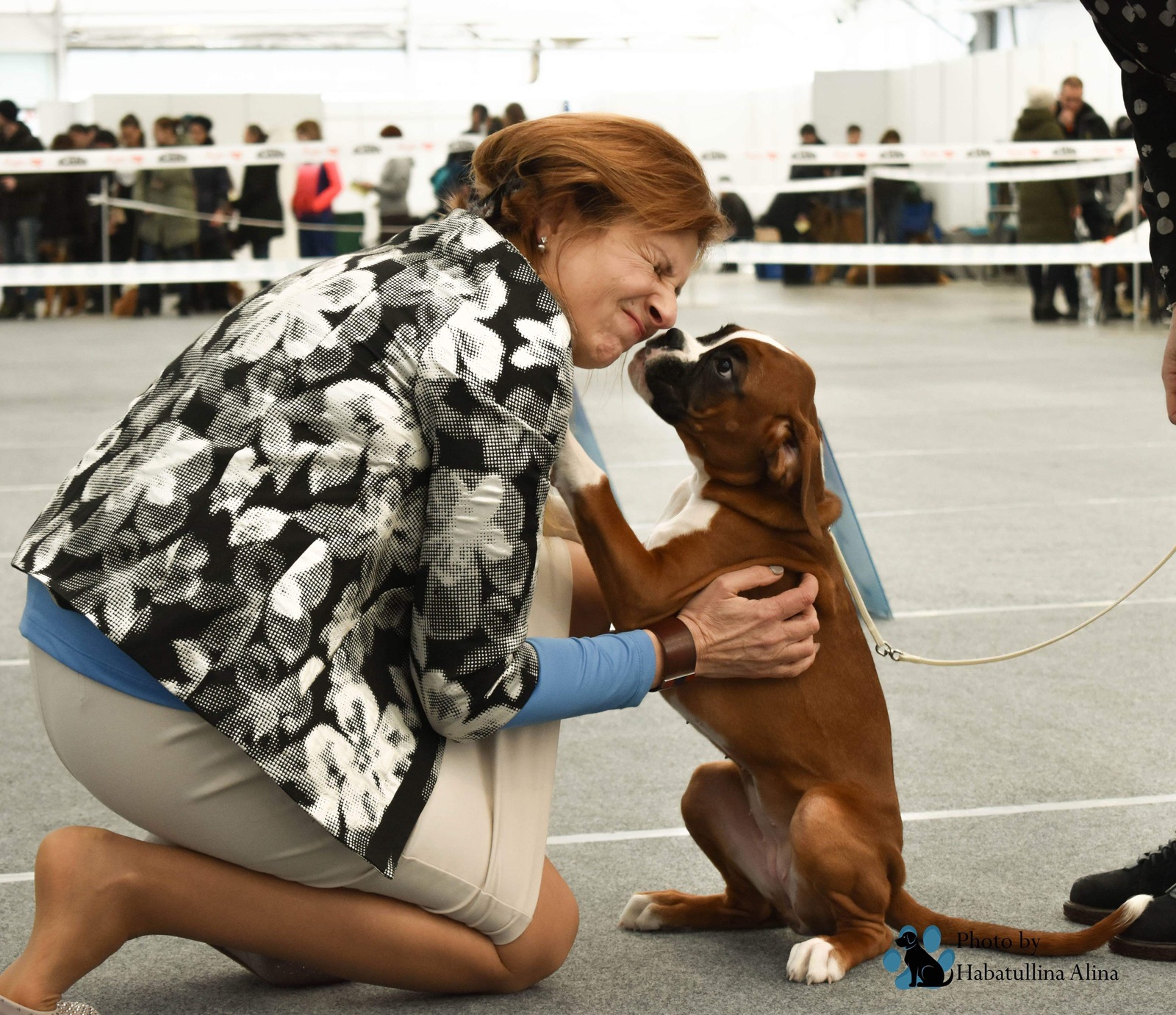 Sincere love of a person for a dog and vice versa. - My, Dog, Expert, Exhibition, Dog show, German boxer