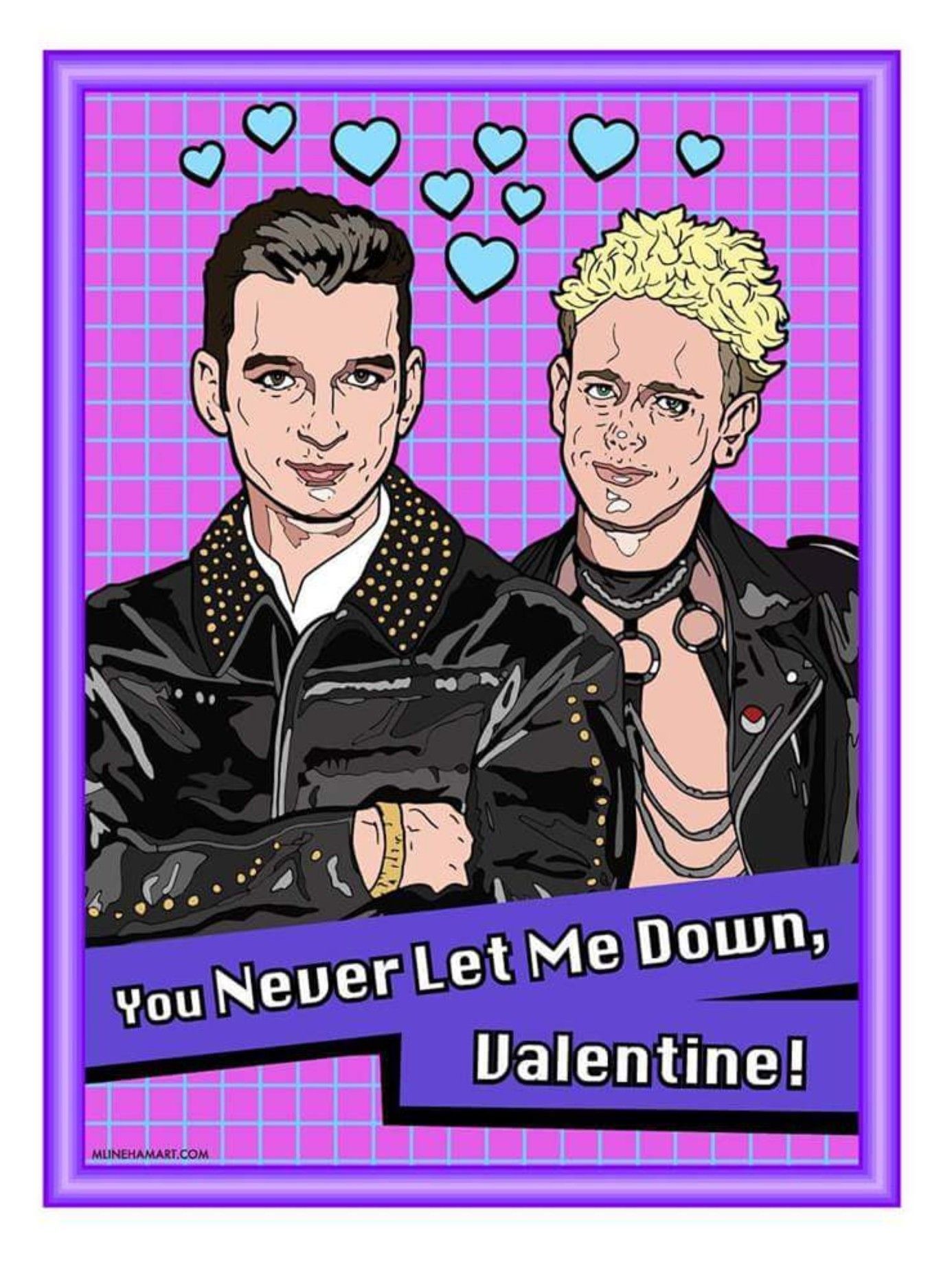 Rock Valentine's Day Cards, Part 2 - David Bowie, Valentine's Day, Longpost, Rock, Postcard, Valentine, 80s-90s