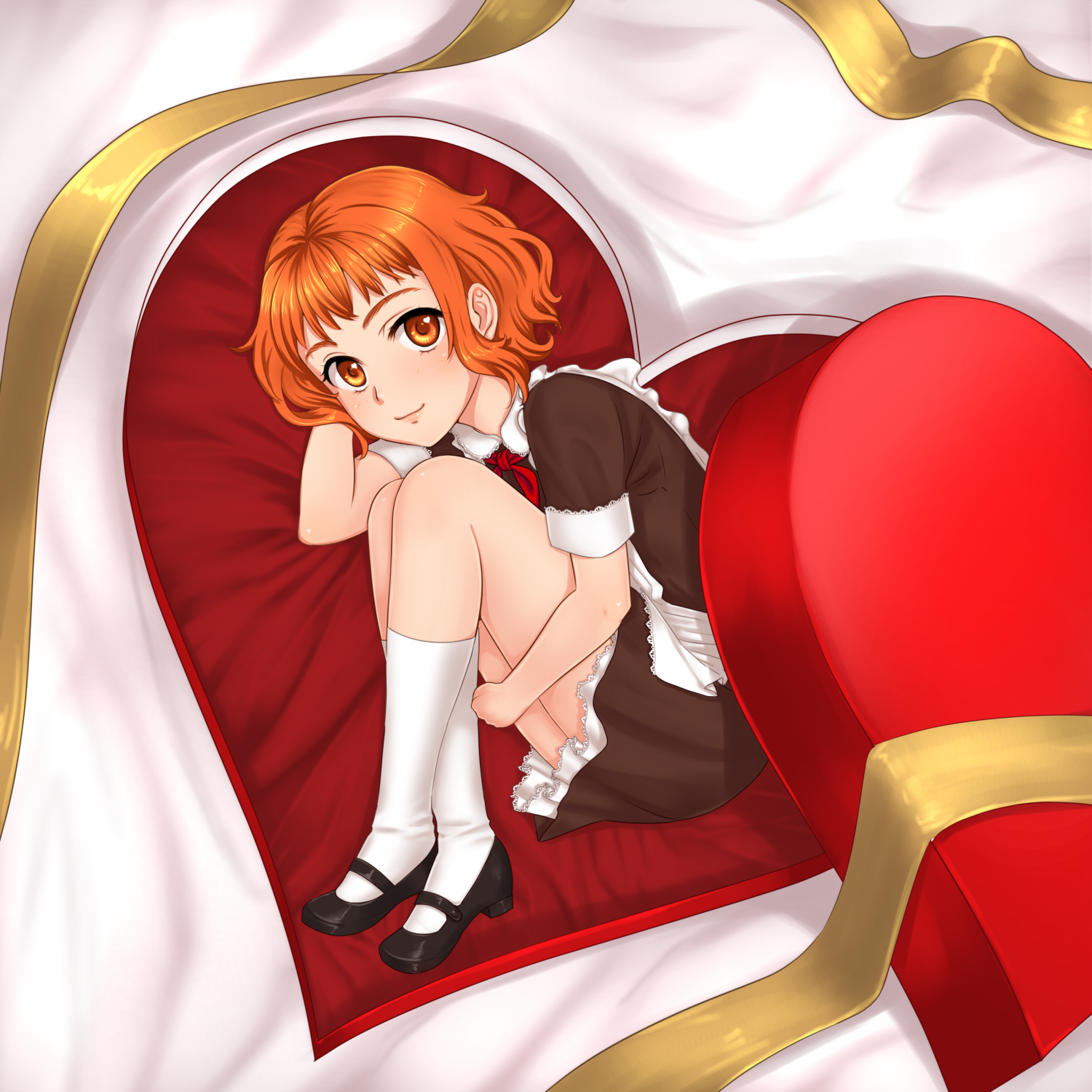 Valentine - My, Little green girl, Anna, Visual novel, Orikanekoi, Anime art, Valentine's Day, Not anime, Valentine