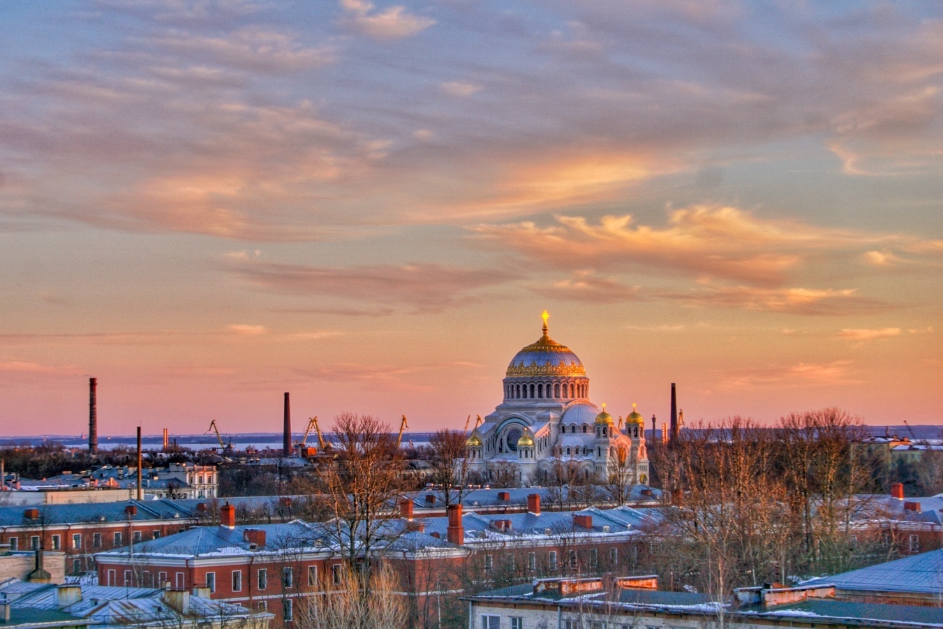 Sunset in Kronstadt - Kronstadt, Sunset, beauty