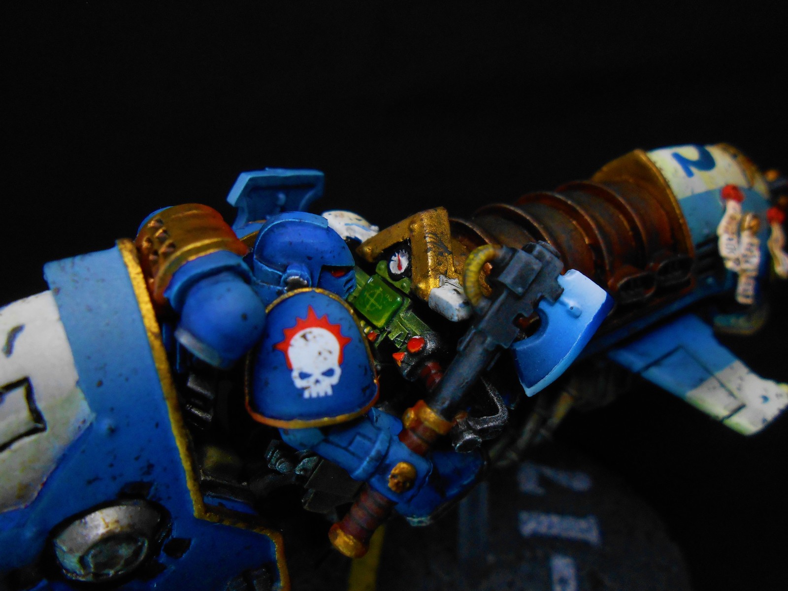 Летающий огурец - Моё, Warhammer 40k, Wh miniatures, Wh painting, Ultramarines, Миниатюра, Покраска миниатюр, Длиннопост