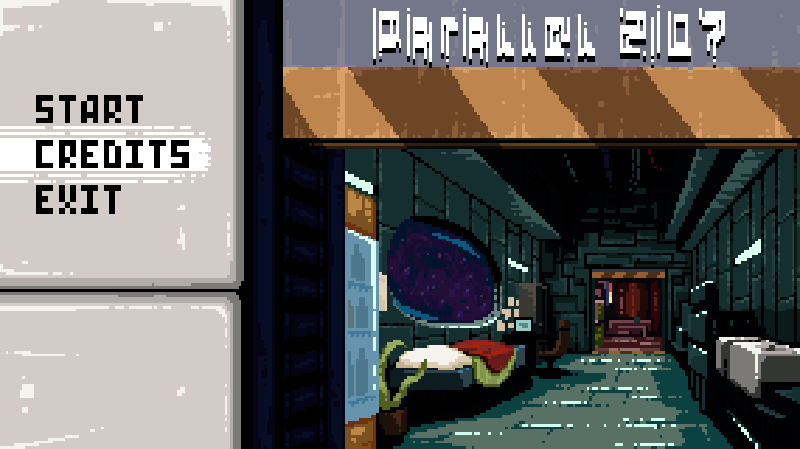 Parallel 2107 главное меню и несчастный случай №2 - Моё, Photoshop, Pixel Art, Рисование, Gamedev, Космос, Игры, Таймлапс, Видео, Гифка, Длиннопост