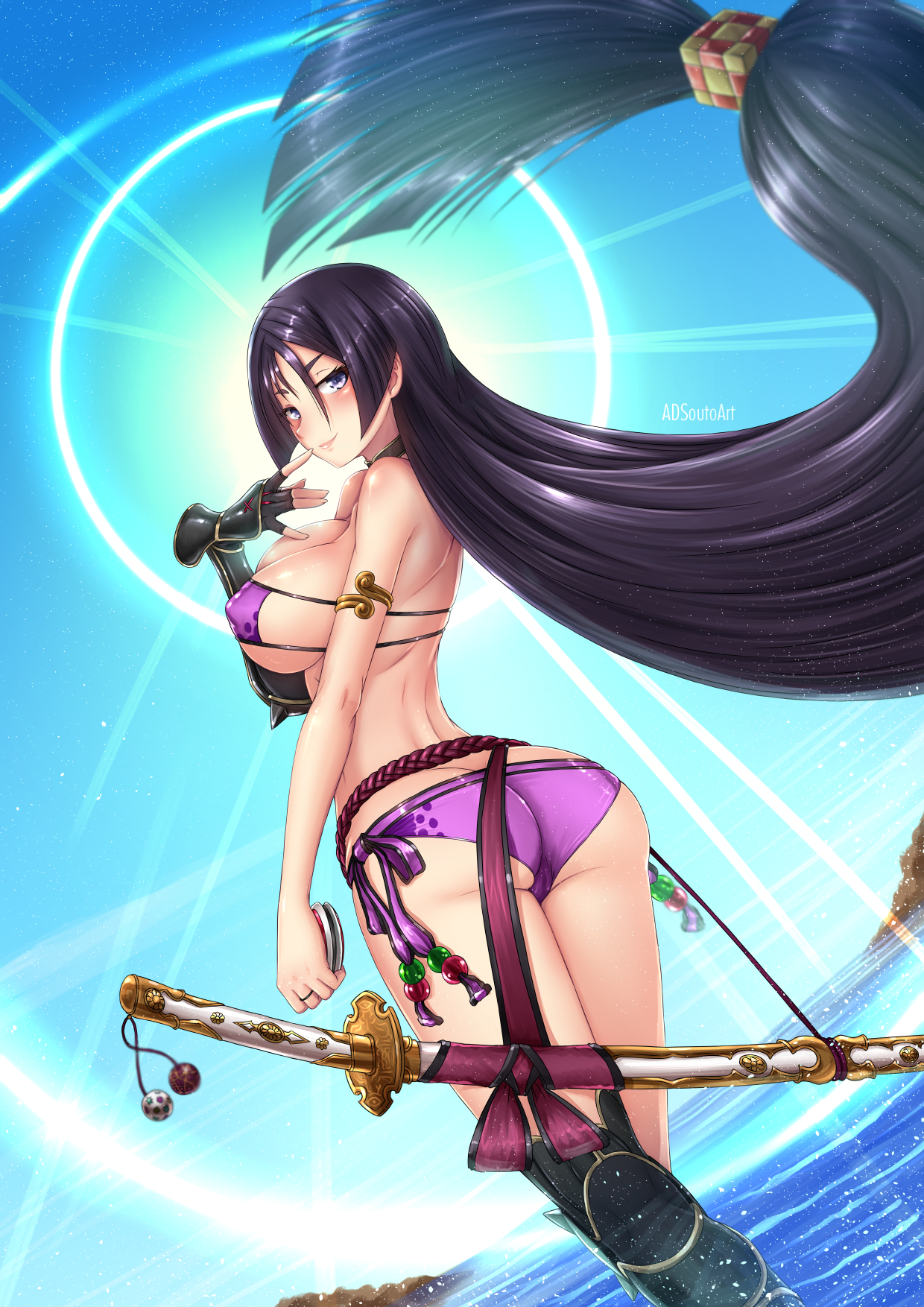 Minamoto no Raikou - NSFW, Fate, Fate Grand Order, Anime Art, Minamoto No raikou, Adsouto, Аниме, Арт, Длиннопост