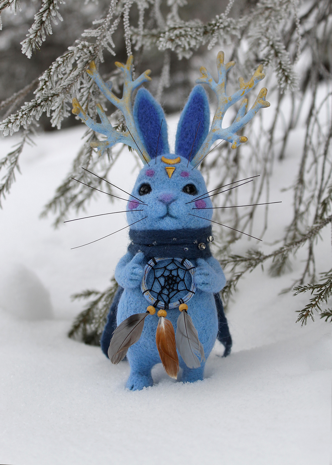 Krolin - My, Needlework without process, Dry felting, Polymer clay, Wolpertinger, Longpost