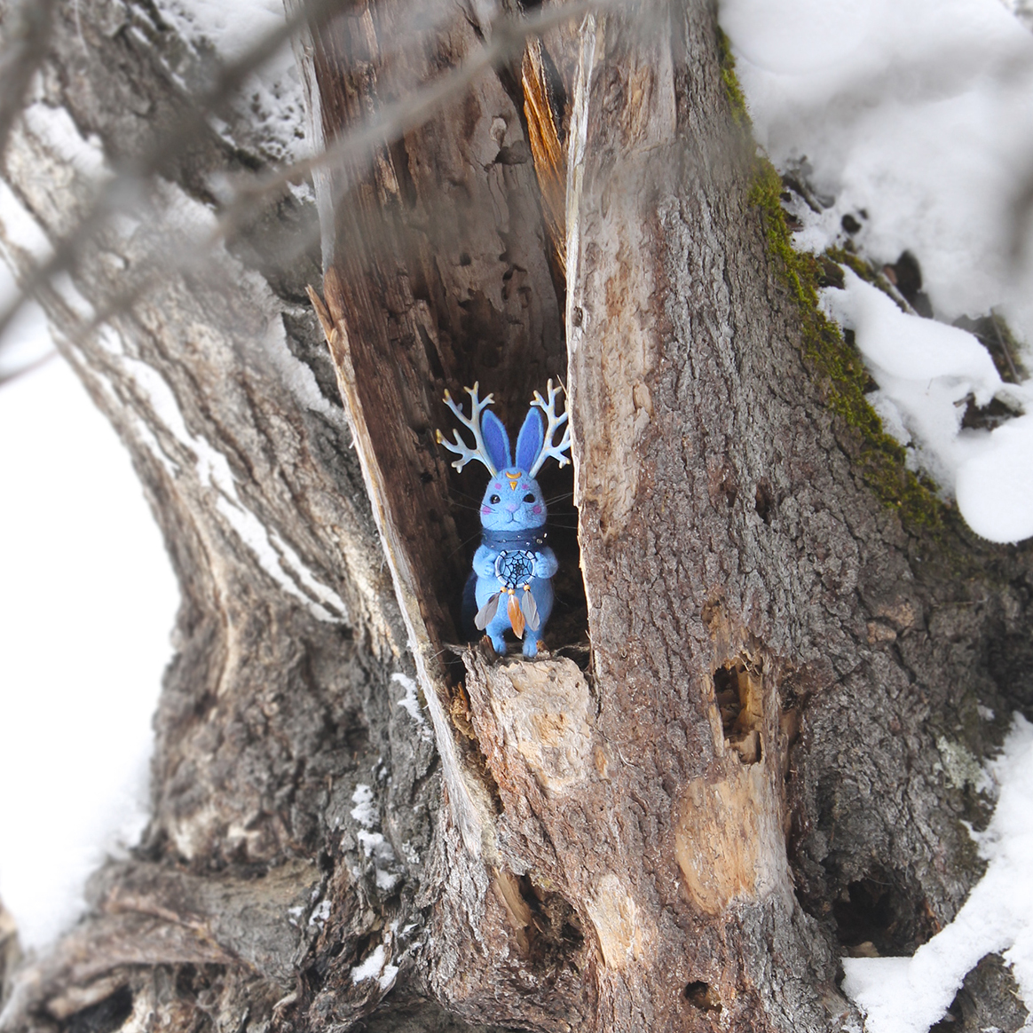 Krolin - My, Needlework without process, Dry felting, Polymer clay, Wolpertinger, Longpost