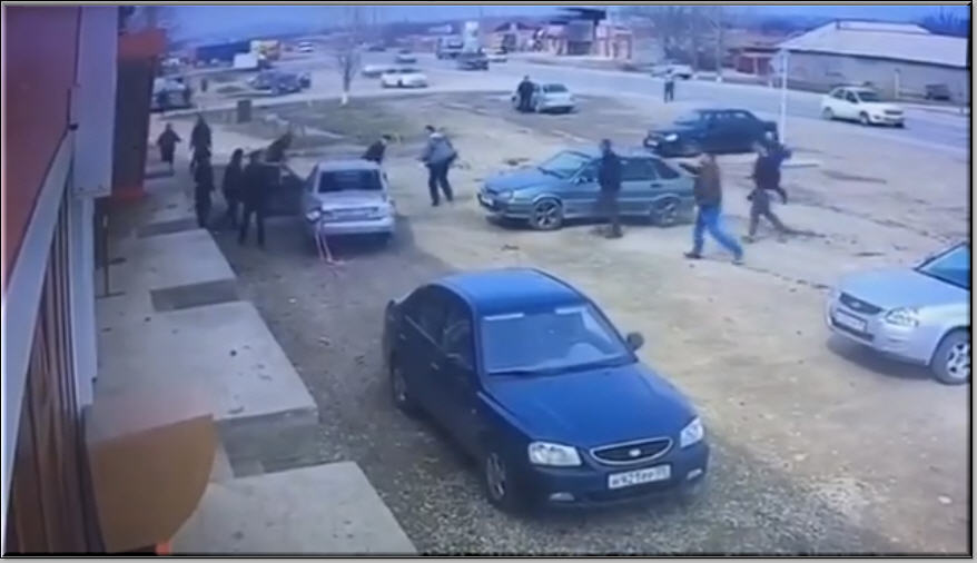 The driver fled the scene of the accident - Leaving the scene of an accident, Crash, Неправильная парковка, GIF, Chechnya, 2017