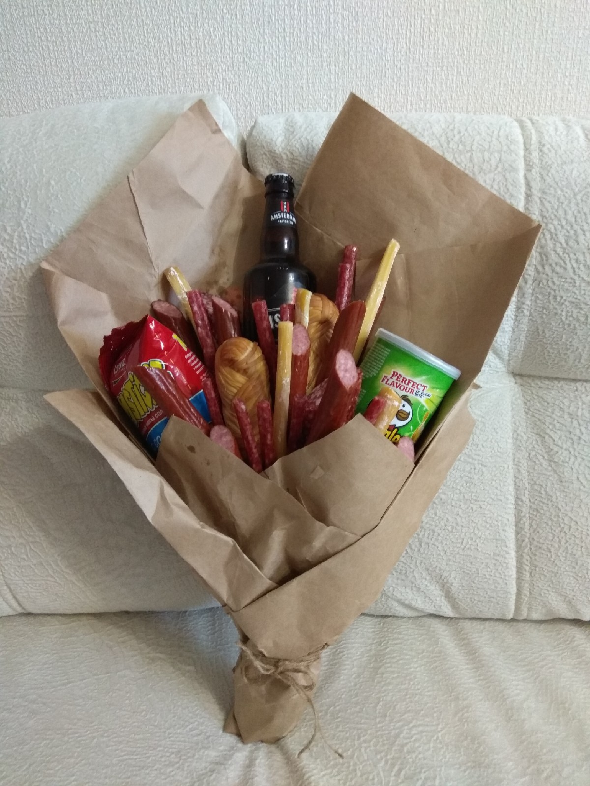 Male bouquet - My, Bouquet, February 23, Beer, Cheese, Sausage, Longpost, February 23 - Defender of the Fatherland Day