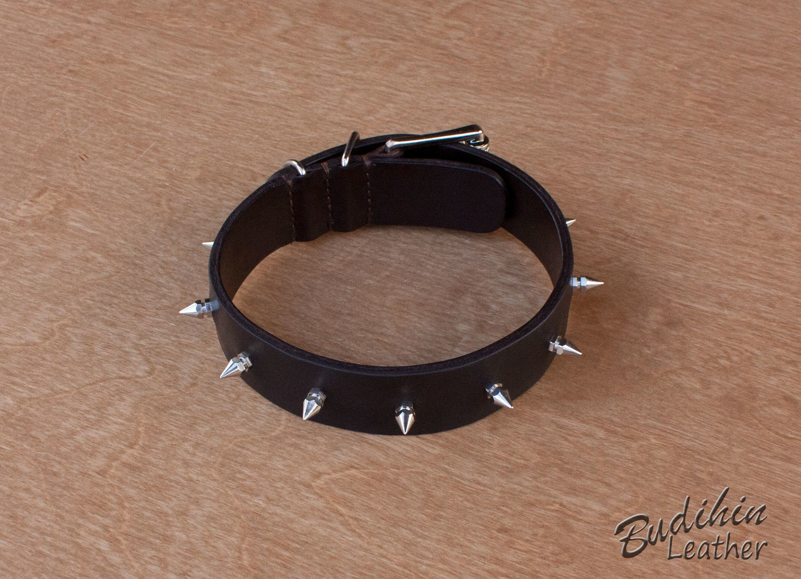 Collar with spikes - My, Collar, Leather, Handmade, With your own hands, Longpost