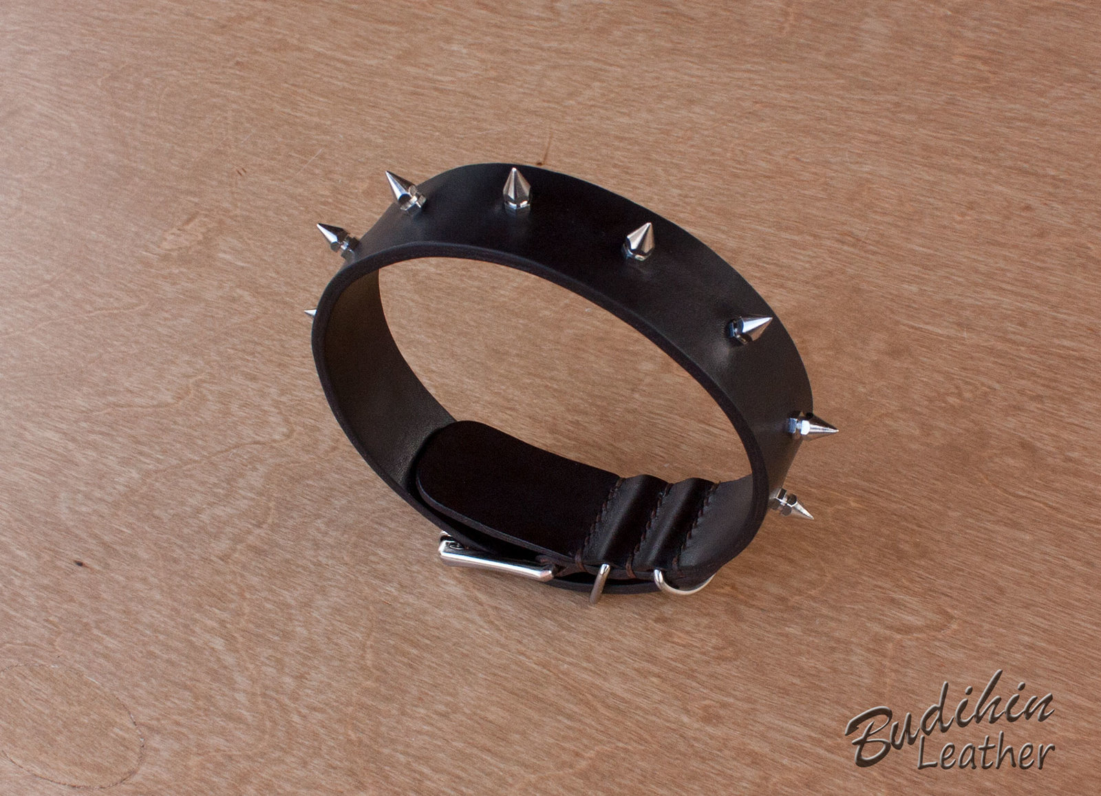 Collar with spikes - My, Collar, Leather, Handmade, With your own hands, Longpost