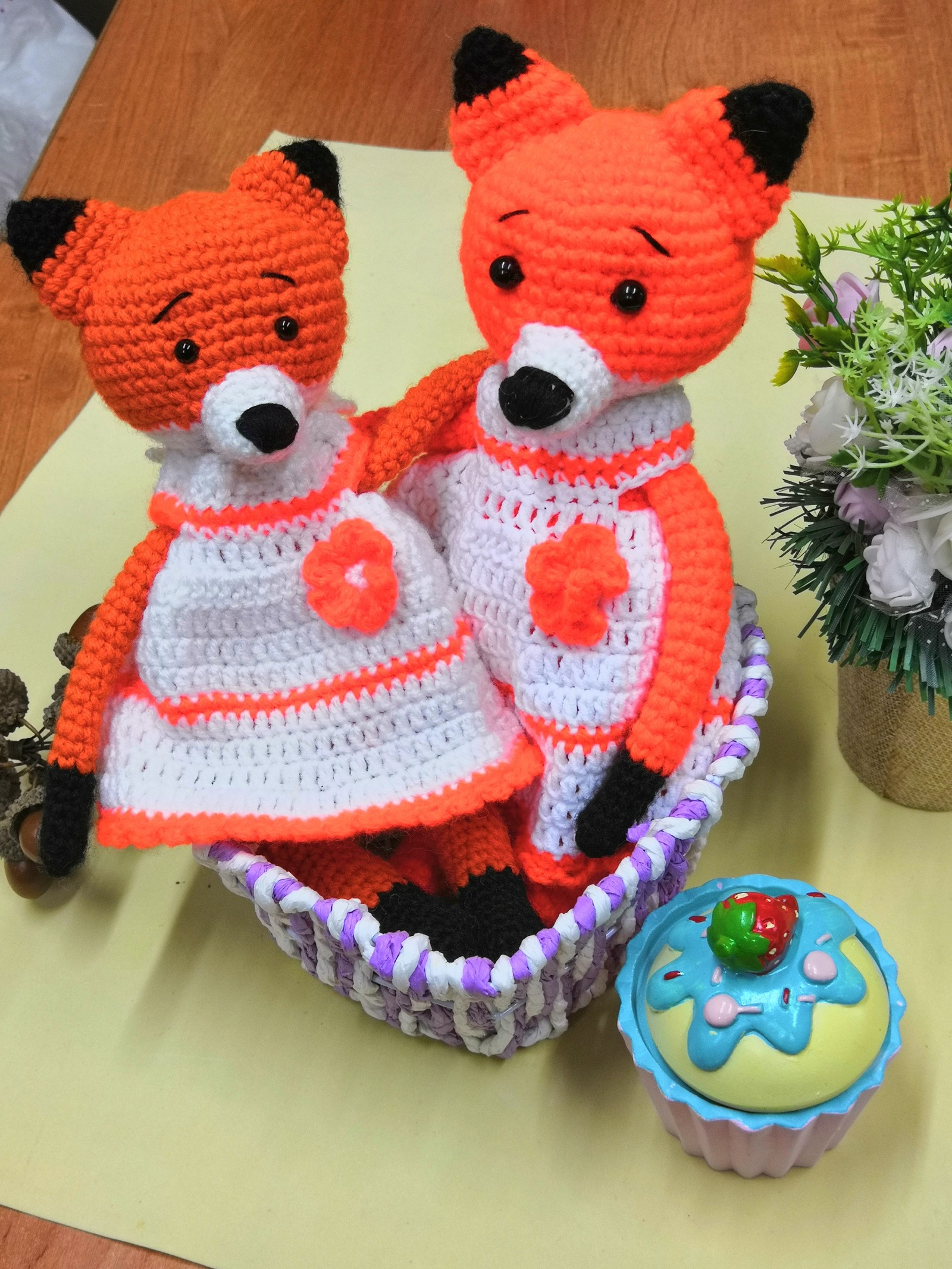 And again the cubs .... February is just such a fox month for me - My, Toys, I knit, Knitting, Longpost, With your own hands, Fox