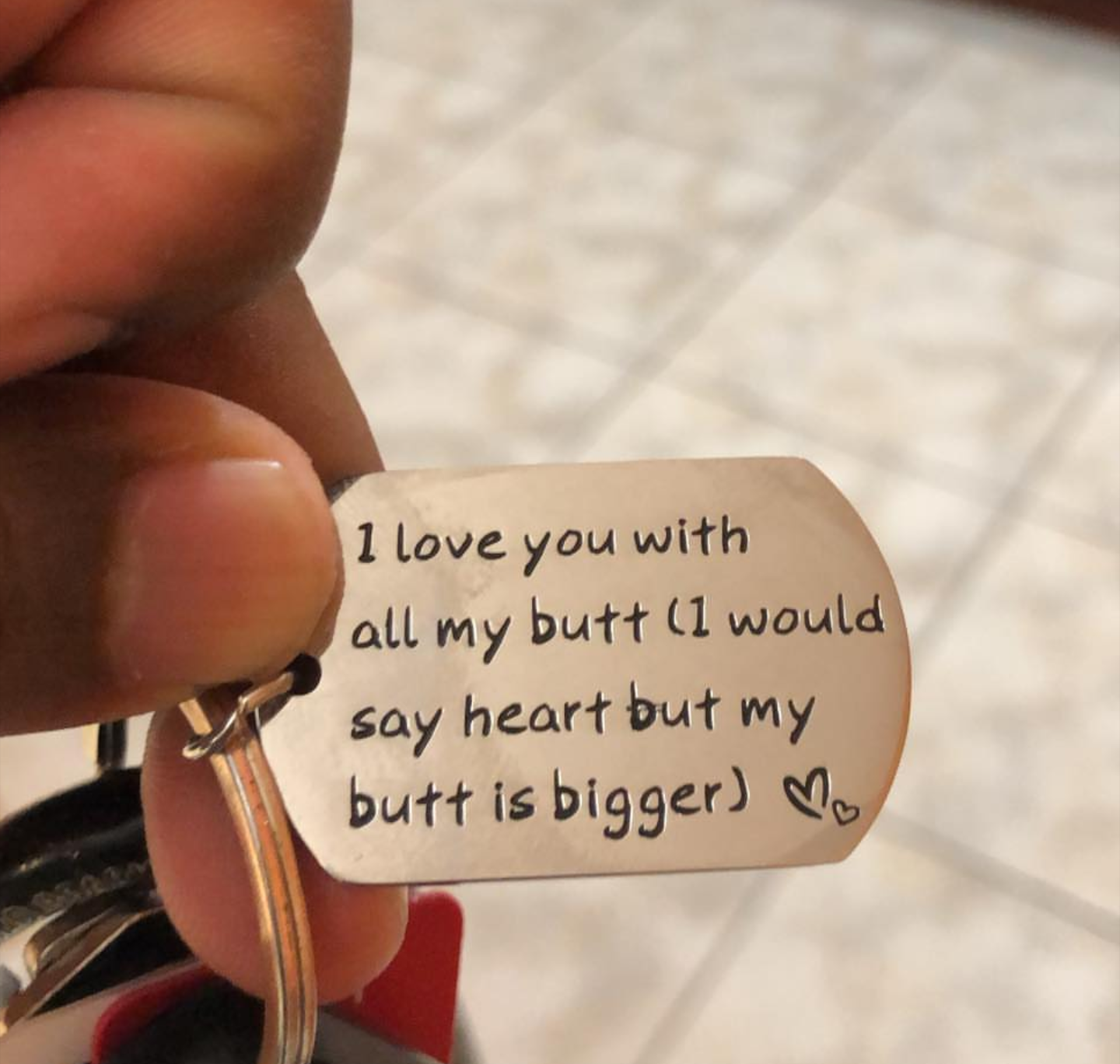 A gift from all ... the heart - Presents, Keychain, Heart, Humor, Love, Translation