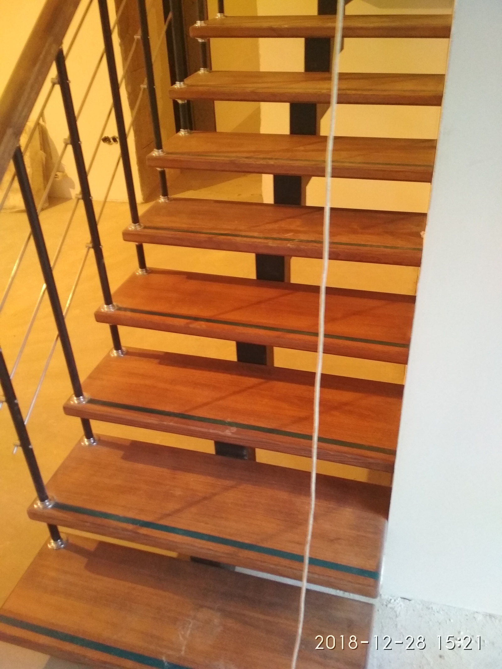 Designer staircase with beech tread and phosphor strip - My, Design, Stairs, , , Longpost