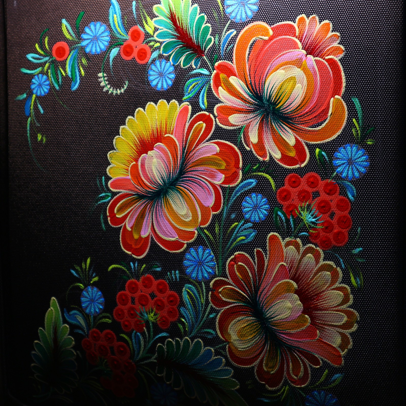 spontaneous idea - My, Petrikovskaya painting, Handmade, Needlework with process, Creation, Suitcase, Longpost