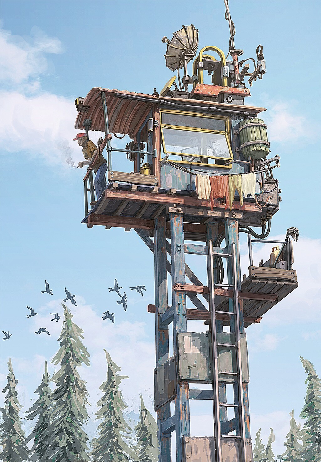 observation tower - Art, Drawing, Observation Tower, Hamish Frater