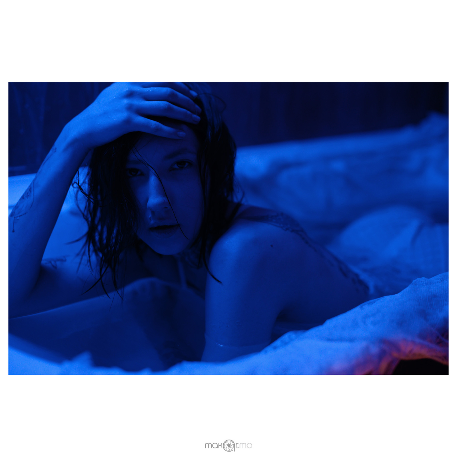 Continuation of rgb tests - NSFW, My, Girl with tattoo, Erotic, , Bath, Longpost