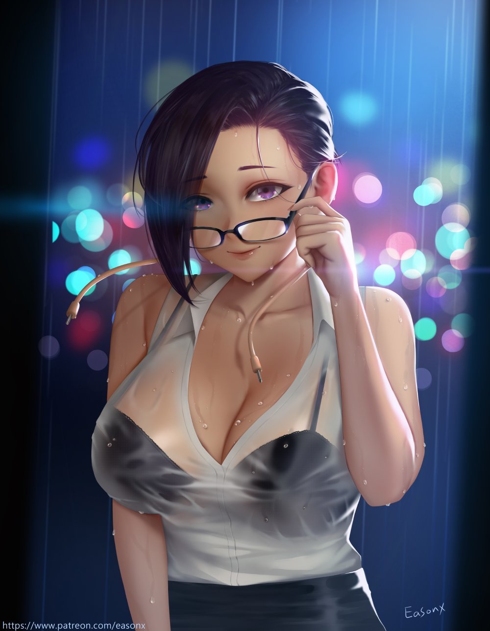 Kyouka Jirou - Anime, Anime art, Boku no hero academia, Kyouka Jirou, Boobs, Glasses