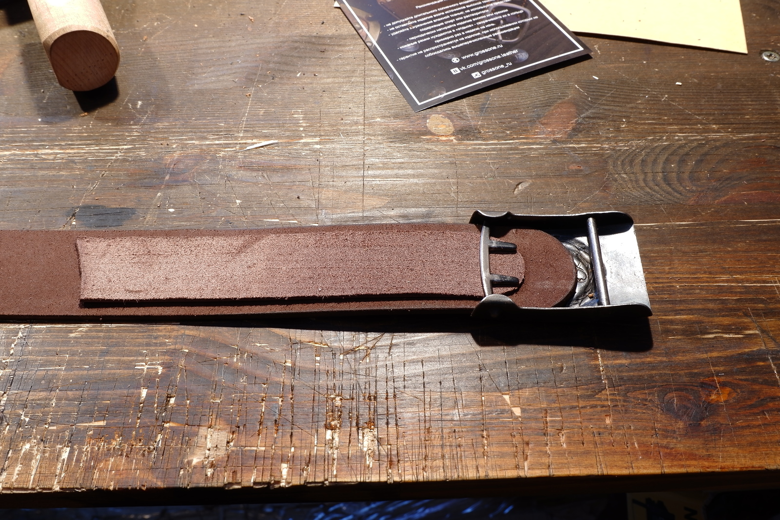 Making a belt with a Finnish buckle from the Great Patriotic War - My, Leather craft, Grossone, , , Belt, Longpost