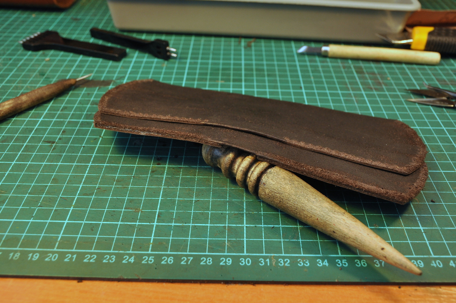 Making a simple leather wallet - My, Handmade, Leather, Wallet, Longpost, With your own hands