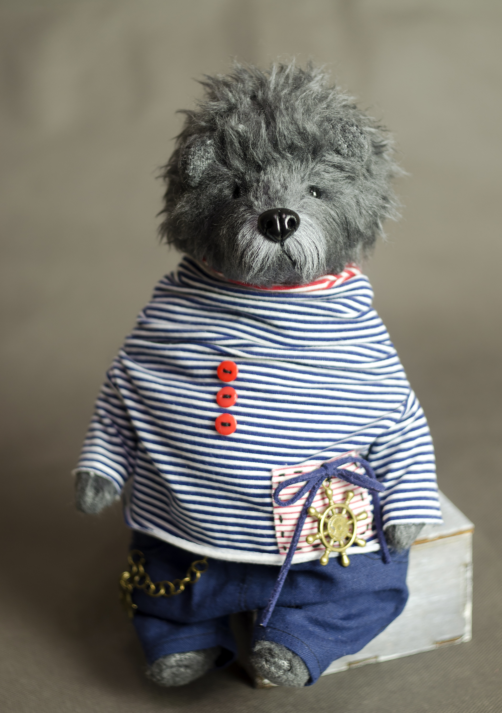 Bear-sailor - My, Object shooting, Bears, Teddy bear, Sailors, Beginning photographer, Handmade, Handmade