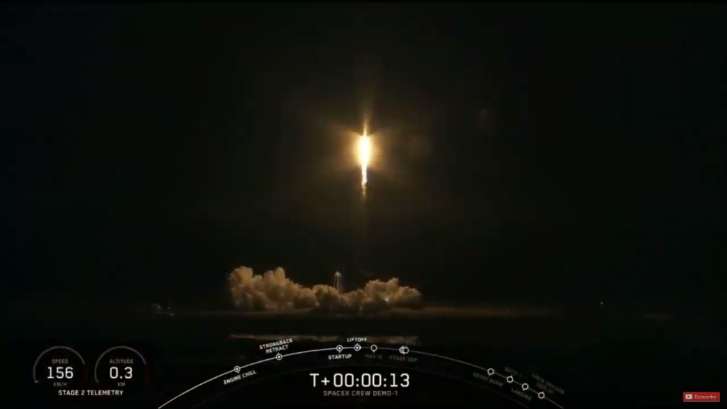 Successful launch of Falcon 9 with Crew Dragon as part of the DM1 mission - Spacex, Dragon 2, Falcon 9, Start, Space, Cosmonautics, ISS, Technics, Longpost