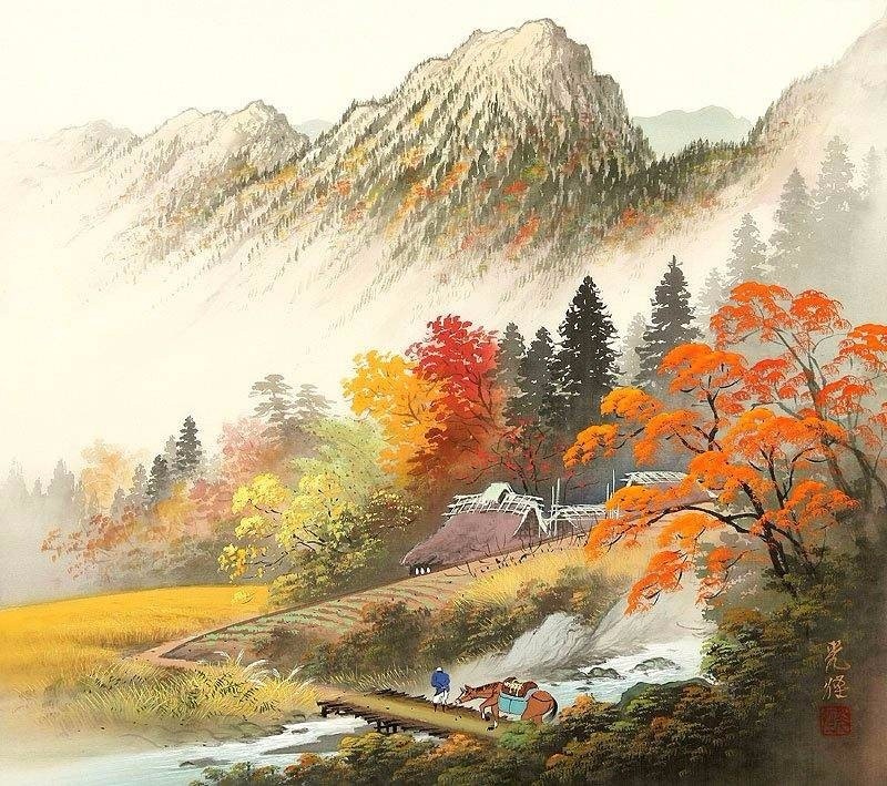 Japanese painting in the Sansui-Ga style. Koukei Kojima. - Japan, Painting, Nature, Artist, Art, , Longpost