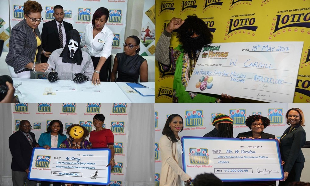 It is customary for lottery winners in Jamaica to wear hilarious masks to award ceremonies. - Jamaica, Winners, Safety