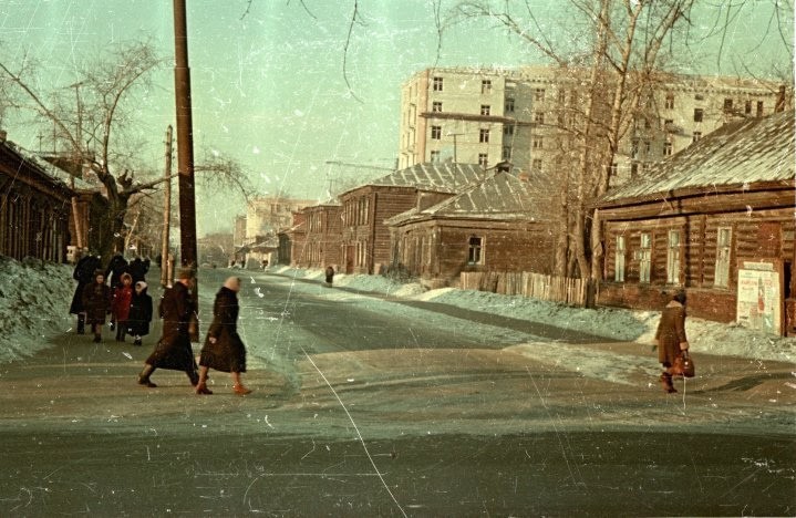 Morning in Moscow 50s - the USSR, Morning, Moscow, Winter, Story, Old photo, The photo