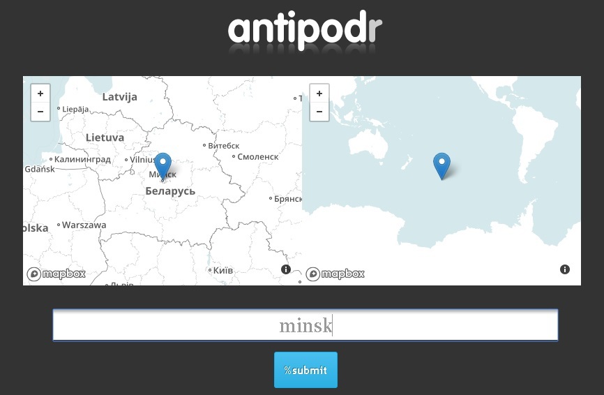 Find an antipode. - Site, Antipode, Cards, Interesting