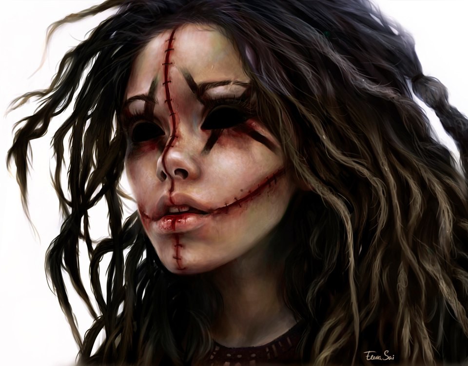 Scary paintings by Elena Sai - Art, Drawing, Portrait, Elena SAI, Longpost