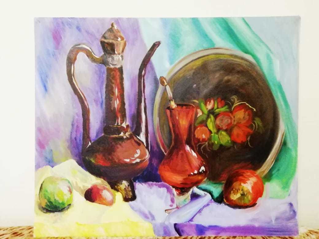 Still life - My, Painting, Oil paints, Canvas, Student body, Longpost, Students