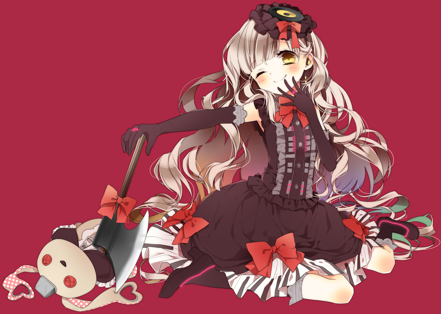 Mayu - Anime, Vocaloid, Mayu, Anime art, Yandere, Axe