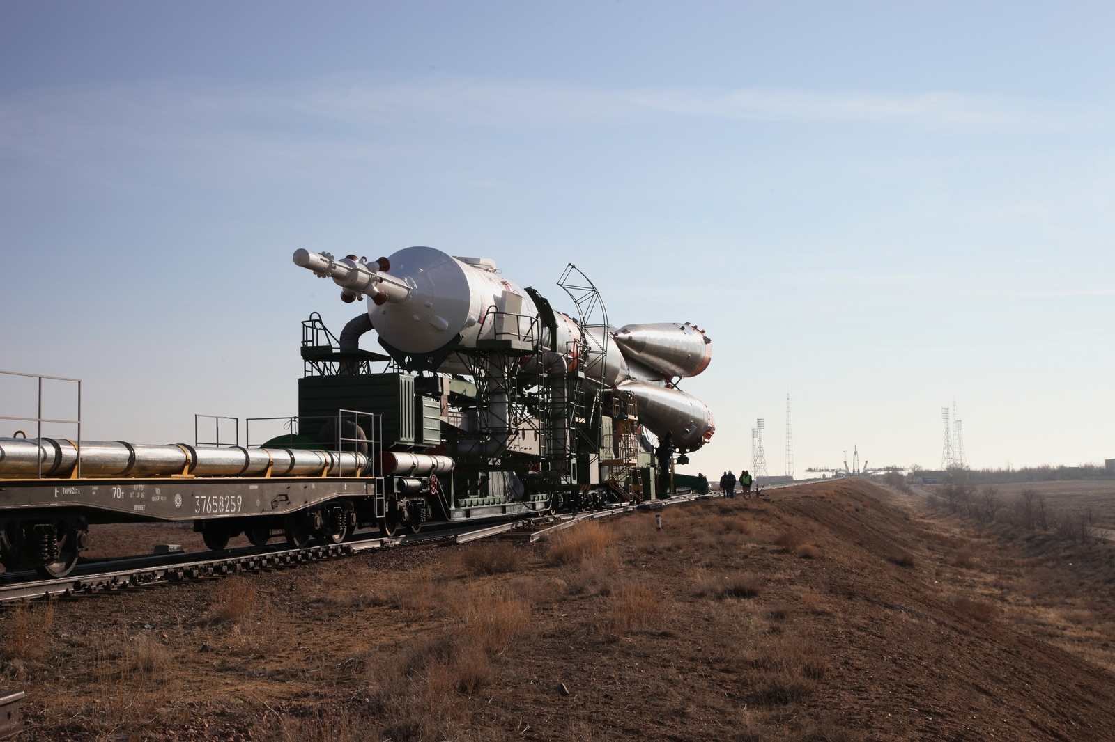 Rocket Soyuz-FG taken to the launch pad and ready for launch - Rocket, Union, Baikonur, Space, Video, Longpost