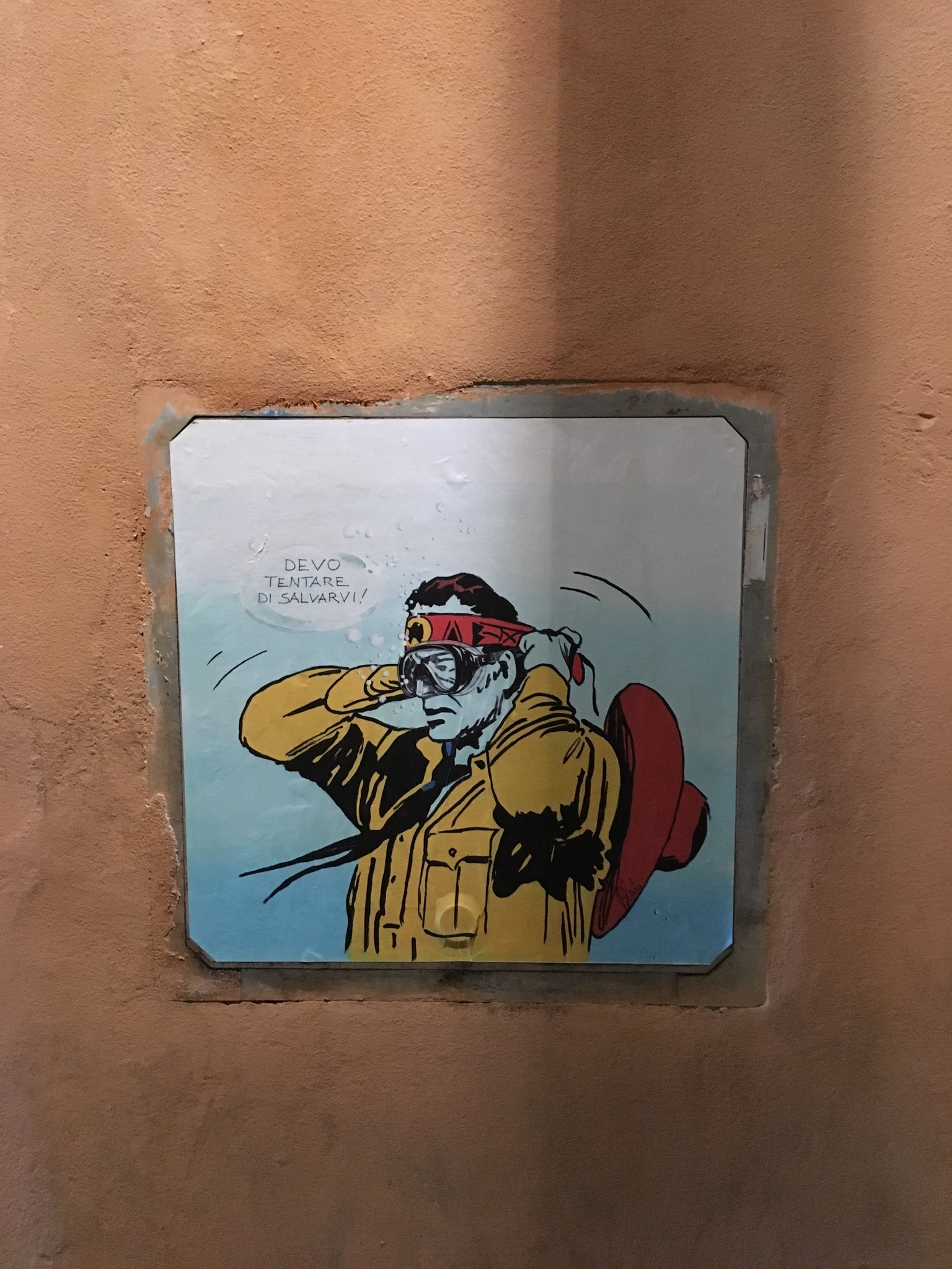 Blub L'arte sa nuotare on the streets of Lucca, Tuscany - My, Street art, Lucca, Drawing on the wall, , Longpost