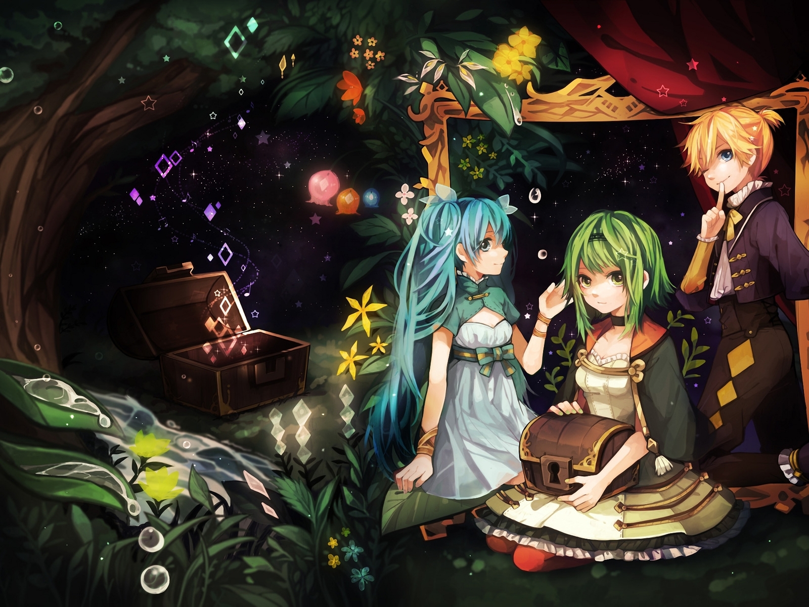 Artik by tama (songe) - Anime art, Anime, Gumi megpoid, Hatsune Miku, Kagamine len, Vocaloid, 