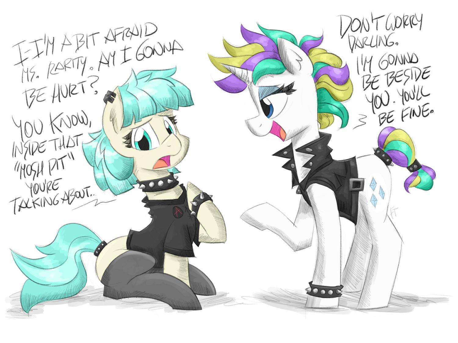 Coco's first time. - My little pony, PonyArt, Rarity, Coco pommel, Flutterthrash, MLP Socks, Raripunk