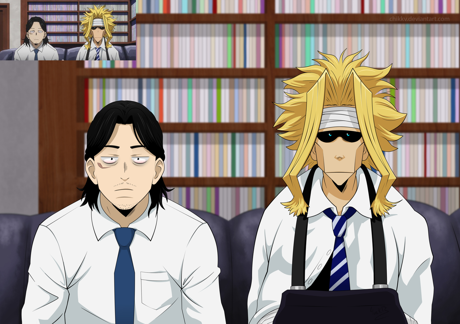 Aizawa and Toshinori - My, Boku no hero academia, Aizawa shouta, Toshinori Yagi, Anime art