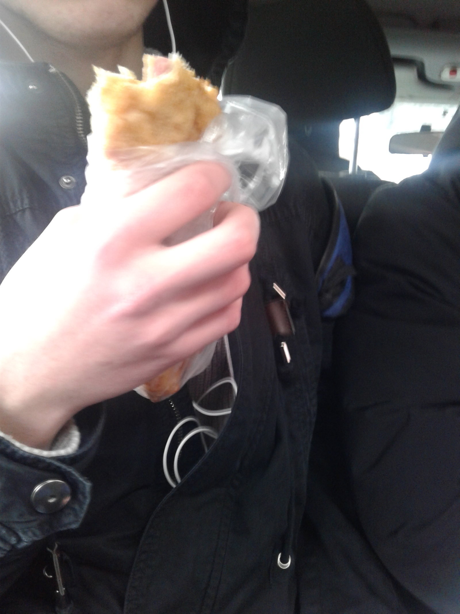 In the minibus - My, Minibus, Cheburek, Food