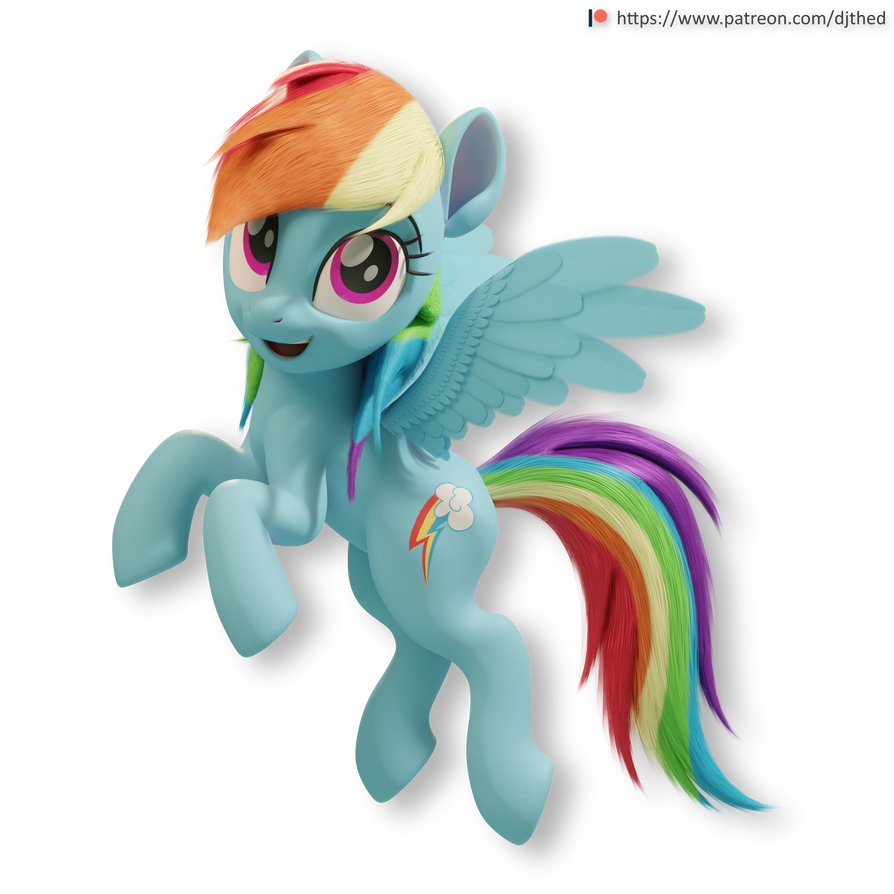 3D-Dashie - My Little Pony, Rainbow Dash, Djthed