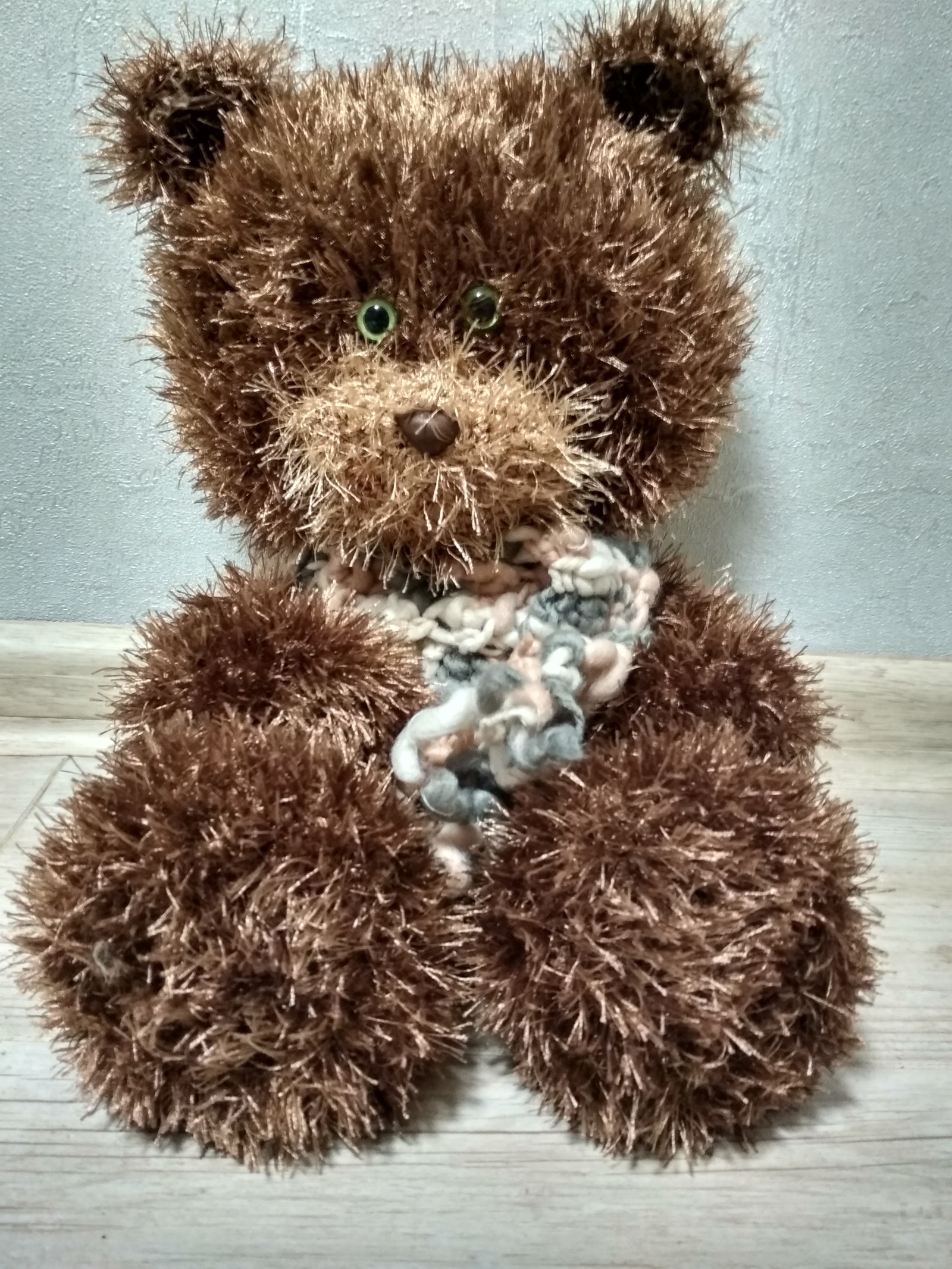 Teddy bear. - My, Needlework without process, Amigurumi, Handmade, Crochet, Crafts, Longpost