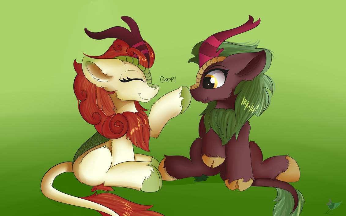 Only kirins, only boop - My little pony, MLP Kirin, Autumn blaze, Cinder glow