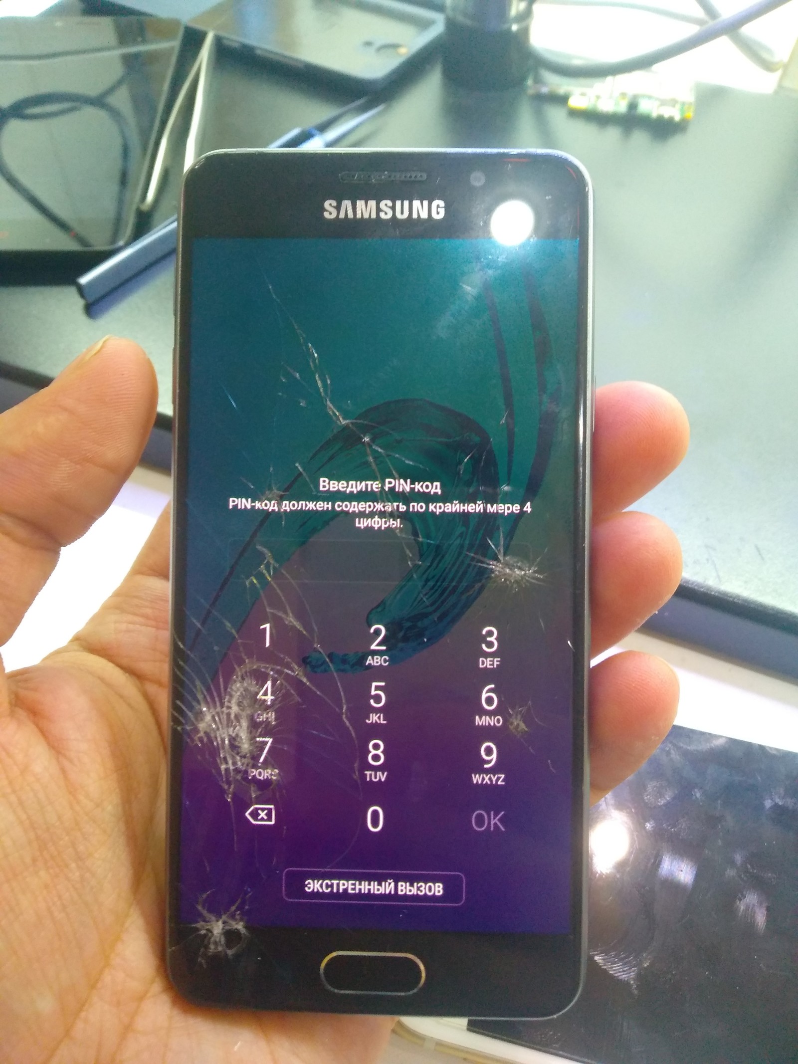 Samsung A3 glass plywood (a310f) - My, Ulyanovsk, Repair of equipment, Samsung, Display, Ремонт телефона, Longpost