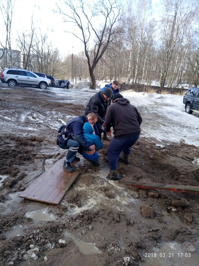 In Vyborg, Leningrad region, a child in the yard fell into the swamp - Vyborg, Negative, news, Longpost